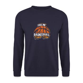 basketball basketballer sport basketball team - Unisex Sweatshirt - navy - Front - Alina (178cm) & Michal (187cm)