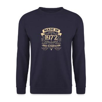 Fabriqué en 1972 Anniversaire 50 ans - Sweat-shirt Unisexe - marine - Devant - Alina (178cm) & Michal (187cm)