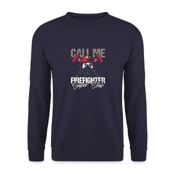 pompier pompier pompier pompier volontaire - Sweat-shirt Unisexe - marine - Devant - Alina (178cm) & Michal (187cm)