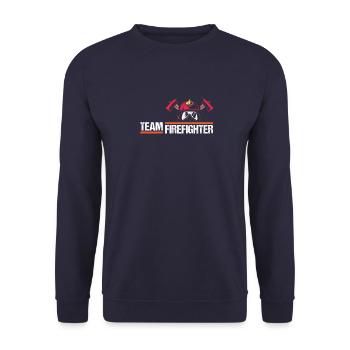 pompier pompier pompier pompier volontaire - Sweat-shirt Unisexe - marine - Devant - Alina (178cm) & Michal (187cm)