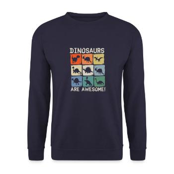 Dinosaurier sind großartig - Unisex Pullover - Navy - Vorne - Alina (178cm) & Michal (187cm)