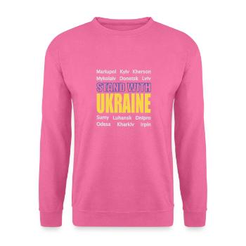 Stand with Ukraine Kyiv Lviv Mariupol No War Putin - Unisex Pullover - Pink - Vorne
