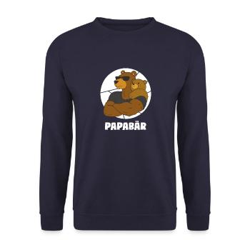 Vater Tochter Vater Sohn Bären Partner - Unisex Pullover - Navy - Vorne - Alina (178cm) & Michal (187cm)