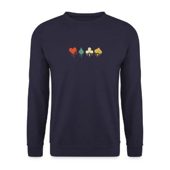 Joueur de poker Texas Night Tournament Poker Retro - Sweat-shirt Unisexe - marine - Devant - Alina (178cm) & Michal (187cm)