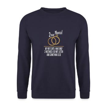 2nd year married only 2 mistakes 2nd wedding anniversary - Unisex Sweatshirt - navy - Front - Alina (178cm) & Michal (187cm)