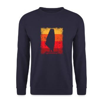 Windsurf Windsurfen Windsurfer Windsurfing - Unisex Pullover - Navy - Vorne - Alina (178cm) & Michal (187cm)