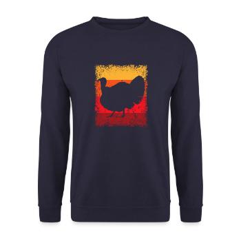 Truthahn Bauernhof Landwirtschaft Geflügel - Unisex Pullover - Navy - Vorne - Alina (178cm) & Michal (187cm)