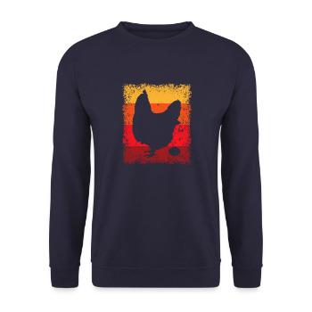 Huhn Hühner Bauernhof Landwirtschaft - Unisex Pullover - Navy - Vorne - Alina (178cm) & Michal (187cm)
