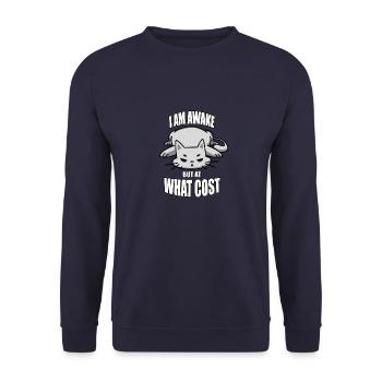 Funny Grumpy Lazy Cats Fan Motif Cats - Unisex Sweatshirt - navy - Front - Alina (178cm) & Michal (187cm)