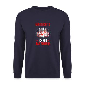Fahrrad Spruch Mir reichts lustiger Spruch - Unisex Pullover - Navy - Vorne - Alina (178cm) & Michal (187cm)