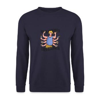 Wie ein achtarmiger einen Reinorgeln mit Gerhardt - Unisex Pullover - Navy - Vorne - Alina (178cm) & Michal (187cm)