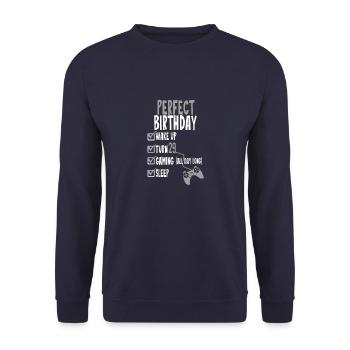 Gamer Gambler Gaming 29th Birthday - Unisex Sweatshirt - navy - Front - Alina (178cm) & Michal (187cm)