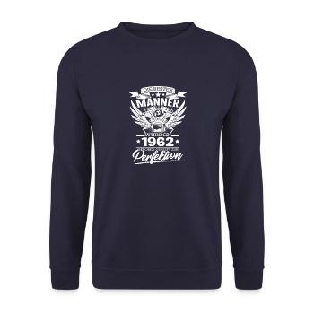 die besten Mechaniker wurden 1962 geboren - Unisex Pullover - Navy - Vorne - Alina (178cm) & Michal (187cm)