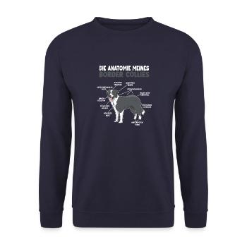 Border Collie Anatomie Collie Hundehalter Hunde - Unisex Pullover - Navy - Vorne - Alina (178cm) & Michal (187cm)