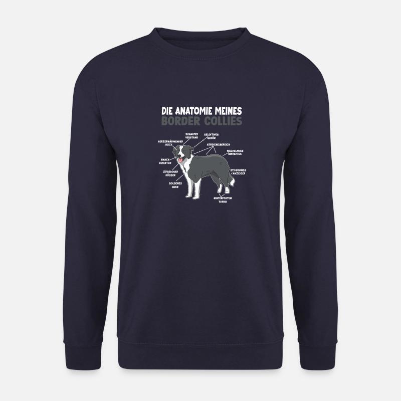 Border Collie Anatomie Collie Hundehalter Hunde - Unisex Pullover - Navy