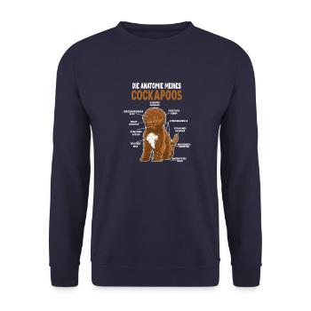 Cockapoo Anatomie witziges Hundehalter Hunde - Unisex Pullover - Navy - Vorne - Alina (178cm) & Michal (187cm)