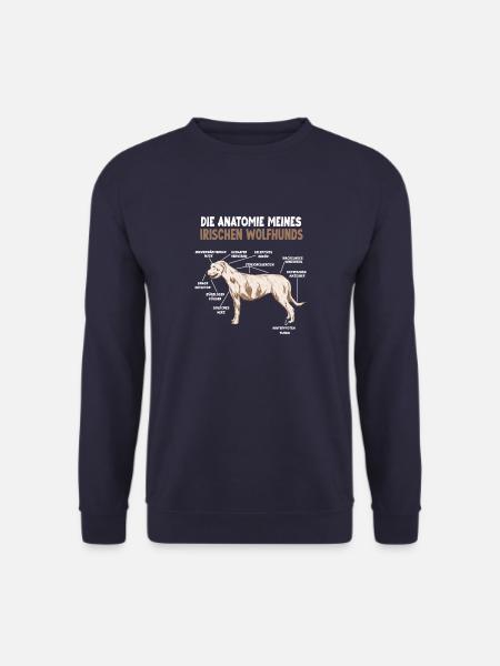 Irischer Wolfshund Anatomie lustiges Hundehalter - Unisex Pullover - Navy