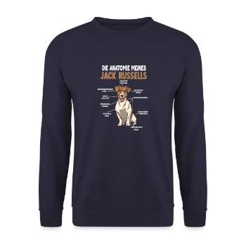 Jack Russell Anatomie lustiges Hundehalter Gassi - Unisex Pullover - Navy - Vorne - Alina (178cm) & Michal (187cm)