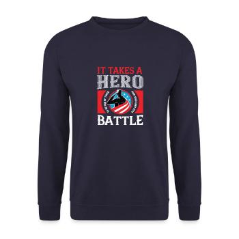 It takes a hero to be one of those men who goes - Unisex Sweatshirt - navy - Front - Alina (178cm) & Michal (187cm)