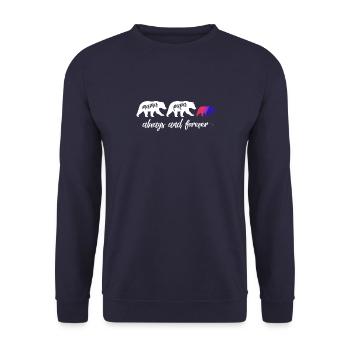 Bisexuelle Mama Bär - LGBTQ Bisexuelles - Unisex Pullover - Navy - Vorne - Alina (178cm) & Michal (187cm)