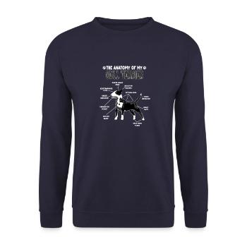 Bull Terrier Anatomy Funny Dog Owners Dogs - Unisex Sweatshirt - navy - Front - Alina (178cm) & Michal (187cm)