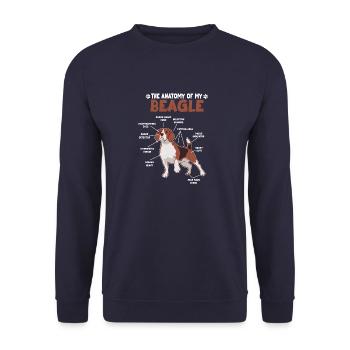 Beagle Anatomy Funny Dog Owners Dogs - Unisex Sweatshirt - navy - Front - Alina (178cm) & Michal (187cm)