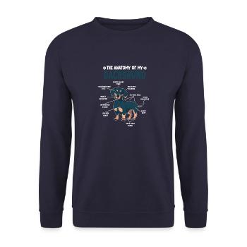 Dachshund Anatomy Funny Dog Owners Dogs - Unisex Sweatshirt - navy - Front - Alina (178cm) & Michal (187cm)
