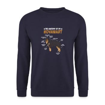 Hovawart Anatomie Drôle Chien Propriétaire Promenade H - Sweat-shirt Unisexe - marine - Devant - Alina (178cm) & Michal (187cm)