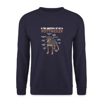 Rottweiler Anatomie Drôle Chien Propriétaire Promenade - Sweat-shirt Unisexe - marine - Devant - Alina (178cm) & Michal (187cm)