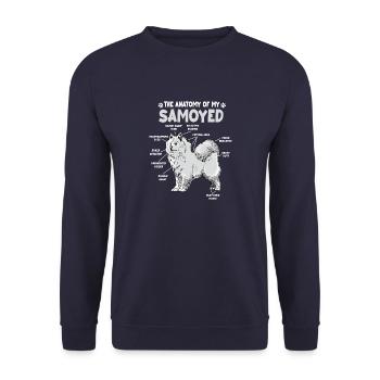 Samoyed anatomy funny dog owner walkinggan - Unisex Sweatshirt - navy - Front - Alina (178cm) & Michal (187cm)