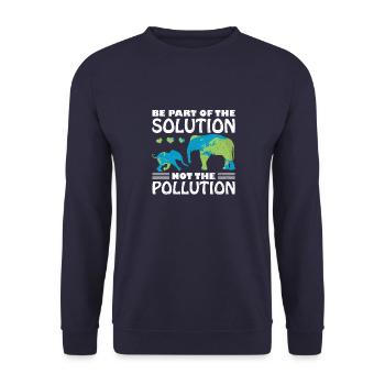 Earth Day Elephant Saying Environment Climate Gift Idea - Unisex Sweatshirt - navy - Front - Alina (178cm) & Michal (187cm)