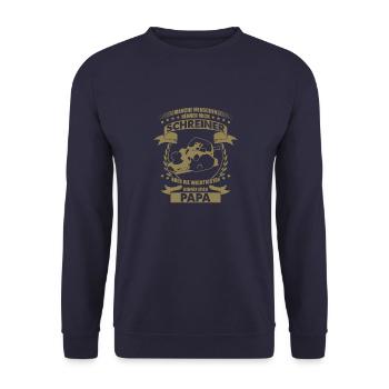 Schreiner Papa Sprüche - Unisex Pullover - Navy - Vorne - Alina (178cm) & Michal (187cm)