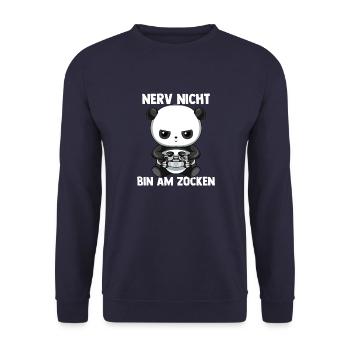 Nerv Nicht Bin Am Zocken - Bin am Zocken Gaming - Unisex Pullover - Navy - Vorne - Alina (178cm) & Michal (187cm)