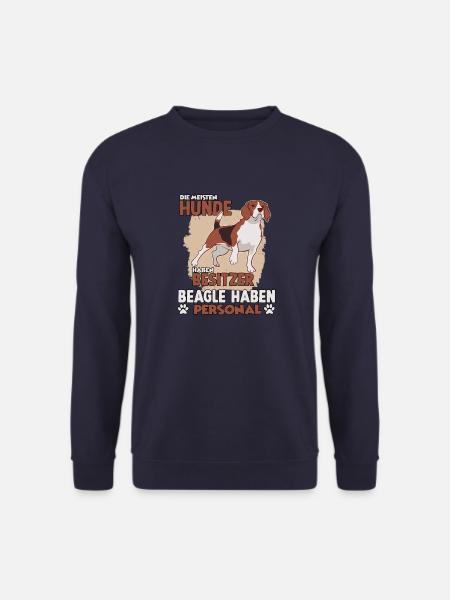 Beagle Hundebesitzer lustiges Jagdhund Gassi - Unisex Pullover - Navy