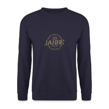 Es dauerte 33 Jahre um so gut auszusehen - Unisex Pullover - Navy - Vorne - Alina (178cm) & Michal (187cm)