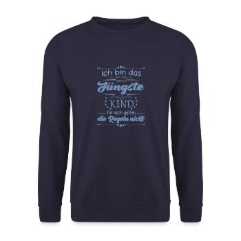 Familie Kinder das jüngste Kind - Unisex Pullover - Navy - Vorne - Alina (178cm) & Michal (187cm)