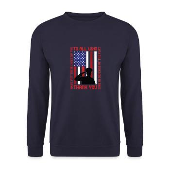 An alle, die ihr Leben aufs Spiel gesetzt haben - Unisex Pullover - Navy - Vorne - Alina (178cm) & Michal (187cm)