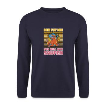 Saufen Bier Trinken Lustiges Saufen - Unisex Pullover - Navy - Vorne - Alina (178cm) & Michal (187cm)