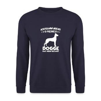 Doggen Hundesport lustiges Hundetraining Dogge - Unisex Pullover - Navy - Vorne - Alina (178cm) & Michal (187cm)