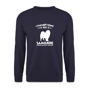 Samojeden Hundetraining Motiv Samojeden Hundespazi - Unisex Pullover - Navy - Vorne - Alina (178cm) & Michal (187cm)