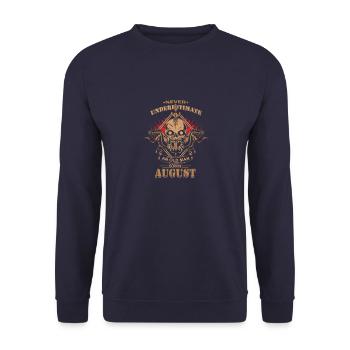 Never underestimate an old man in August - Unisex Sweatshirt - navy - Front - Alina (178cm) & Michal (187cm)