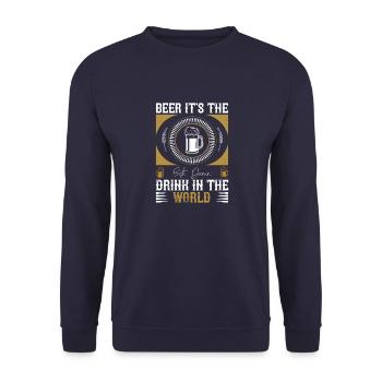 Bier, es ist das beste verdammte Getränk der Welt - Unisex Pullover - Navy - Vorne - Alina (178cm) & Michal (187cm)