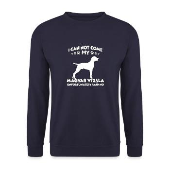 Magyar Vizsla Dog Training Walking Motive Dogs - Unisex Sweatshirt - navy - Front - Alina (178cm) & Michal (187cm)