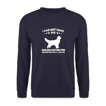 Golden Retriever Propriétaire de chien Drôle de chien promener - Sweat-shirt Unisexe - marine - Devant - Alina (178cm) & Michal (187cm)