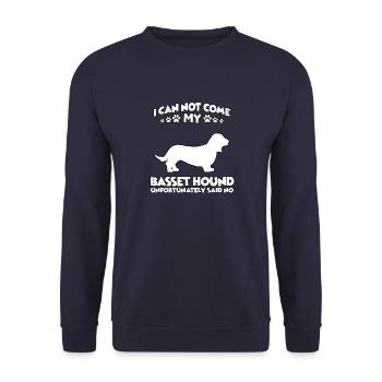 Basset Hound promener drôle amoureux des chiens Bas - Sweat-shirt Unisexe - marine - Devant - Alina (178cm) & Michal (187cm)