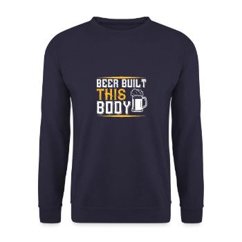 Beer built this body - Unisex Sweatshirt - navy - Front - Alina (178cm) & Michal (187cm)