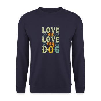 love me love my dog - Unisex Pullover - Navy - Vorne - Alina (178cm) & Michal (187cm)
