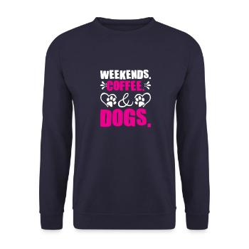 weekends coffee dogs - Unisex Sweatshirt - navy - Front - Alina (178cm) & Michal (187cm)