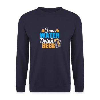 Économisez de l’eau, buvez de la bière - Sweat-shirt Unisexe - marine - Devant - Alina (178cm) & Michal (187cm)