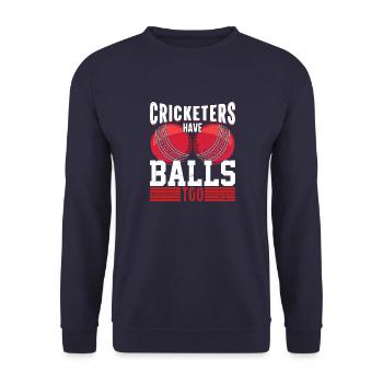Sport Lifestyle Cricketing Game Cricketer Geschen - Unisex Sweatshirt - navy - Front - Alina (178cm) & Michal (187cm)